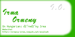 irma ormeny business card